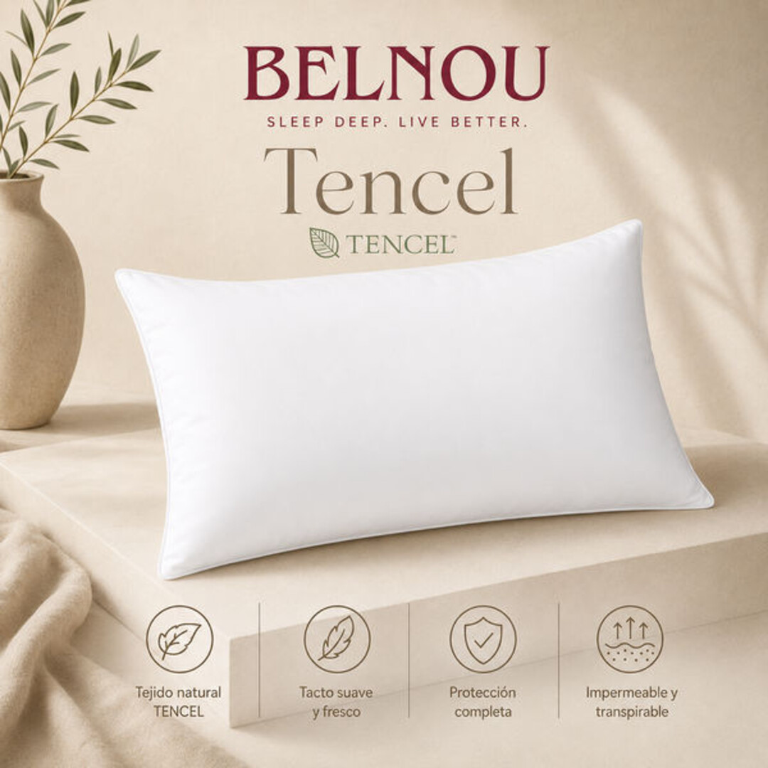 HOUSSE OREILLER/FUNDA ALMOHADA TENCEL PU BELNOU
